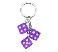 PATIKIL Llavero De Dados De La Suerte, Encanto De Dados Mini Cubo 3D Cuadrado De Resina Con 3 Colgantes Para Bolso, Cartera, Monedero, Coche, Accesorios Para Celular, Morado