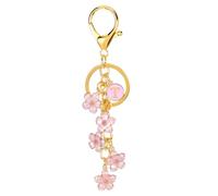 PATIKIL Llavero de Flores con Letra, Letra T, Encanto de Esmalte, Llavero de Flores para Llaves de Bolsos, Mochilas, Carteras Accesorios para Cumpleaños, Día de San Valentín, Navidad, Rosa