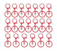 PATIKIL Llavero De Gancho De Langosta, 20 Pcs Gancho De Langosta De Metal Con Anillos Giratorios Y Anillos Planos Para Joyería DIY Accesorios Para Llaveros, Rojo