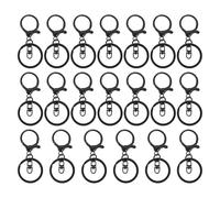 PATIKIL Llavero De Gancho De Langosta, 20 Pcs Ganchos De Metal Con Clip Giratorio Y Anillos Planos Para Bisutería Manualidades Y Accesorios De Llavero, Negro