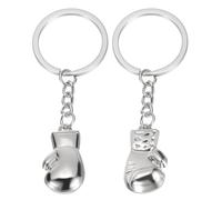PATIKIL Llavero de Guantes de Boxeo Paquete de 2 Mini Llaveros Deportivos de Boxeo Lindos Colgante de Boxeo para Llaves Decoración Bolsas Mochilas para Regalos de Fiesta Plata