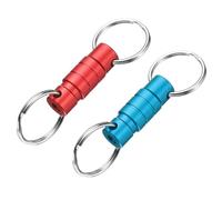 PATIKIL Llavero De Liberación Rápida, 2Pcs Anillos Para Llaves Separables Desmontables Clip De Resorte Divisorio Snap Llaveros Separados Soporte De Bloqueo Para Coche, Rojo Vino Azul