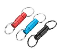 PATIKIL Llavero De Liberación Rápida, 3 Piezas Anillos Para Llaves Separables Desmontables Clip De Resorte Divisor Snap Llaveros Separados Soporte Para Coche Bolso Cinturón, Rojo Vino Azul