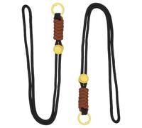 PATIKIL Llavero Trenzado 2 Piezas con Clip Metálico, Negro & Amarillo & Marrón