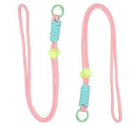 PATIKIL Llavero Trenzado 2 Piezas con Clip Metálico, Rosa y Azul Claro y Verde