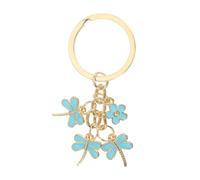 PATIKIL Llaveros de Flores, Llavero Esmaltado Lindo Colgante de Flor Libélula Llavero Bolso Accesorios Anillo de Coche para Llaves de Bolso, Azul