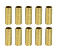 PATIKIL M10 Fino Rosca Lámpara Tubo, 10 Paquete 25mm Roscado Hueco Tubo Adaptador Latón Acoplador Conector Tubo Conexión