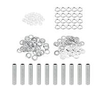 PATIKIL M10 Rosca 1.97" Lámpara Tubo Kit con Fijación Tuercas Arandelas, Sujetadores Surtido Herraje para Candelabro Techo Luz Bricolaje, Galvanizado