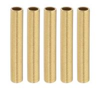 PATIKIL M10 Roscado Fino Tubo De Lámpara De Latón, 5 Piezas 65mm/ 2.6" Longitud Tubo Hueco Adaptador Acoplador Conector Accesorio De Tubería Hardware Pieza De Reparación DIY Para Lámparas