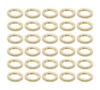 PATIKIL M10x1 Latón Moleteado Seguridad Tuerca, 30 Paquete Redondo Plana Rueda Anillo Seguridad Tuerca Lisa Superficie Decoración para Muebles y Luz