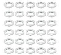 PATIKIL M12x1.0 Acero Hexagonal Tuerca 50 Paquete Métrica Rosca Galvanizado Acabado Herraje Tornillo Perno Sujetadores para Lámparas Maquinaria Reparación 3mm Alto 17mm Ancho