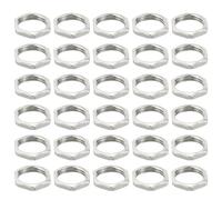 PATIKIL M12x1.0 Acero Hexagonal Tuerca 50 Paquete Métrica Rosca Galvanizado Acabado Herraje Tornillo Perno Sujetadores para Lámparas Maquinaria Reparación 3mm Alto 14mm Ancho