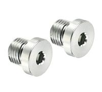 PATIKIL M14*1.5 Interna Hexagonal Cabeza Tubería Montaje Tapón, 2 Paquete Macho Rosca 45# Acero Zócalo Tapón con Sellado Anillo para Terminación Tubería Extremos