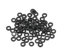PATIKIL M2.5 Arandela Plana de Nylon, 150Pcs Arandela Plana de Plástico Redondo Juntas Toricas Sellado Espaciador para Tubería Manguera Sujetador Perno, 2.5x5x1mm (ID*OD*Gorsor), Negro