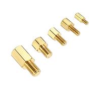 PATIKIL M2 M2.5 M3 M4 M5 Separador Tornillos, 50 Paquete Latón Hexagonal PCB Separadores para Base Placas, Computadora Cajas, Circuito Placas, Electrónica, Dorado Tono