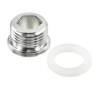 PATIKIL M24*1.0 Macho a G1/2 Macho Rosca Grifo Adaptador, 2 Paquetes Cromado Aireador Recto Conector para Jardín Manguera Agua Filtro Tubería, Plateado