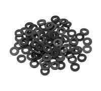 PATIKIL M3 Arandela Plana de Nylon, 150Pcs Arandela Plana de Plástico Redondo Juntas Toricas Sellado Espaciador para Tubería Manguera Sujetador Perno, 3x6x1mm (ID*OD*Gorsor), Negro