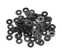 PATIKIL M3 Arandela Plana de Nylon, 150Pcs Arandela Plana de Plástico Redondo Juntas Toricas Sellado Espaciador para Tubería Manguera Sujetador Perno, 3x7x1mm (ID*OD*Gorsor), Negro