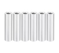 PATIKIL M3 Manguito Roscado Redondo, 6pcs Alumnio Tuerca Larga Conector Redonda Tuerca de Acoplamiento Varilla Espaciador para Drones Coche RC Placa Base, M3*5 * 20mm(ID*OD*L), Plateado