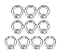 PATIKIL M3 Tuerca de Anillo, 10pcs Tuerca de Ojo de Elevación de 304 Inoxidable Acero Ojales de Elevación Anillo Levantamiento Hembra Rosca Tuercas Sujetador Hombro Métrico para Marino