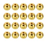 PATIKIL M3 x 9mm Tuerca de Bola Perilla, Paquete de 30 Tapas de Bola de Acero para Taladrar Agujeros Ciegos, Decoración para Muebles, Lámparas, Oro Electrólisis