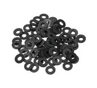 PATIKIL M4 Arandela Plana de Nylon, 150Pcs Arandela Plana de Plástico Redondo Juntas Toricas Sellado Espaciador para Tubería Manguera Sujetador Perno, 4x9x1mm (ID*OD*Gorsor), Negro