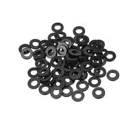 PATIKIL M4 Arandela Plana de Nylon, 80Pcs Arandela Plana de Plástico Redondo Juntas Toricas Sellado Espaciador para Tubería Manguera Sujetador Perno, 4x8x1mm (ID*OD*Gorsor), Negro