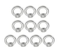 PATIKIL M4 Tuerca de Anillo, 10pcs Tuerca de Ojo de Elevación de 304 Inoxidable Acero Ojales de Elevación Anillo Levantamiento Hembra Rosca Tuercas Sujetador Hombro Métrico para Marino