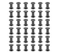 PATIKIL M5*11mm Tornillo de Encuadernacion, 50 Juego Tornillo de Chicago Remaches de Tornillos Conexión Columna Para Cuero Libros, Bolsos, Collares, Mochilas Reparación Bricolaje, Negro