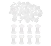 PATIKIL M5.5 x 12mm Tornillos de Libro de Plástico, 20 Sets Tornillo de Chicago de Encuadernación con Cabeza Ranurada Remache Poste de Unión para Álbum Acrílico Exhibición Soporte, Blanco