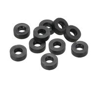 PATIKIL M5 Arandela Plana de Goma, 10Pcs Arandela Plana de Plástico Redondo Juntas Toricas Sellado Espaciador para Tubería Manguera Sujetador Perno, 12 x 5 x 4.5mm(ID*OD*Gorsor), Negro
