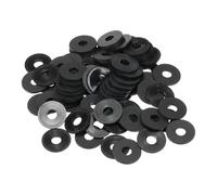 PATIKIL M5 Arandela Plana de Nylon, 100Pcs Arandela Plana de Plástico Redondo Juntas Toricas Sellado Espaciador para Tubería Manguera Sujetador Perno, 5x15x1mm (ID*OD*Gorsor), Negro