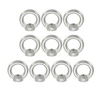 PATIKIL M5 Tuerca de Anillo, 10pcs Tuerca de Ojo de Elevación de 304 Inoxidable Acero Ojales de Elevación Anillo Levantamiento Hembra Rosca Tuercas Sujetador Hombro Métrico para Marino