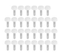 PATIKIL M5x20mm Estriado Mariposa Tornillos 30 Uds Macho Rosca Redondo Sujeción Tornillos Perillas Mano Agarre Pernos Montaje Sujetadores para Iluminación Muebles Herraje Blanco