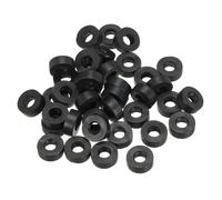 PATIKIL M6 Arandela Plana de Goma, 100Pcs Arandela Plana de Plástico Redondo Juntas Toricas Sellado Espaciador para Tubería Manguera Sujetador Perno, 6x12x4.5mm (ID*OD*Gorsor), Negro