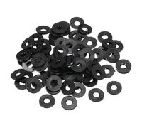 PATIKIL M6 Arandela Plana de Goma, 100Pcs Arandela Plana de Plástico Redondo Juntas Toricas Sellado Espaciador para Tubería Manguera Sujetador Perno, 6x13x1.6mm (ID*OD*Gorsor), Negro