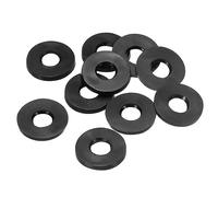 PATIKIL M6 Arandela Plana de Goma, 10Pcs Arandela Plana de Plástico Redondo Juntas Toricas Sellado Espaciador para Tubería Manguera Sujetador Perno, 6x13x1.6mm (ID*OD*Gorsor), Negro