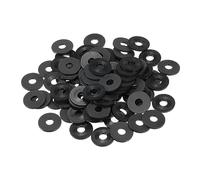 PATIKIL M6 Arandela Plana de Nylon, 100Pcs Arandela Plana de Plástico Redondo Juntas Toricas Sellado Espaciador para Tubería Manguera Sujetador Perno, 6x18x1.5mm (ID*OD*Gorsor), Negro