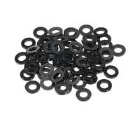 PATIKIL M6 Arandela Plana de Nylon, 150Pcs Arandela Plana de Plástico Redondo Juntas Toricas Sellado Espaciador para Tubería Manguera Sujetador Perno, 6x12x1.5mm (ID*OD*Gorsor), Negro