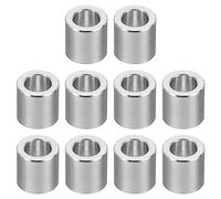 PATIKIL M6 Espaciadores de Aluminio, 10pcs Separador Redondo de Metal Espaciadores Metálicos de Aleación de Aluminio para 1/4" o M6 Tornillo Pernos, 6.2x10x10mm (ID*OD*Esp.)