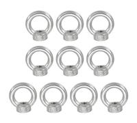 PATIKIL M6 Tuerca de Anillo, 10pcs Tuerca de Ojo de Elevación de 304 Inoxidable Acero Ojales de Elevación Anillo Levantamiento Hembra Rosca Tuercas Sujetador Hombro Métrico para Marino