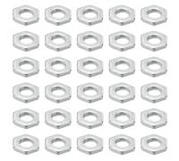 PATIKIL M6x1 Acero Hexagonales Tuercas, 50 Paquete Métrica Rosca Galvanizado Acabado Herraje Tuercas Tornillo Perno Sujetadores para Lámparas Maquinaria Reparación 2mm Altura