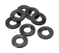 PATIKIL M8 Arandela Plana de Goma, 10Pcs Arandela Plana de Plástico Redondo Juntas Toricas Sellado Espaciador para Tubería Manguera Sujetador Perno, 18 x 8 x 3mm(ID*OD*Gorsor), Negro
