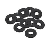 PATIKIL M8 Arandela Plana de Goma, 10Pcs Arandela Plana de Plástico Redondo Juntas Toricas Sellado Espaciador para Tubería Manguera Sujetador Perno, 21 x 8 x 2mm(ID*OD*Gorsor), Negro
