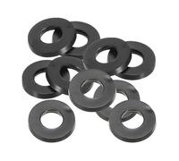 PATIKIL M8 Arandela Plana de Goma, 10Pcs Arandela Plana de Plástico Redondo Juntas Toricas Sellado Espaciador para Tubería Manguera Sujetador Perno, 16 x 8 x 2mm(ID*OD*Gorsor), Negro