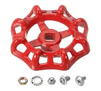 PATIKIL Mango de Grifo Exterior, Agujero de Vástago Cuadrado de 9x9 mm, Mango de Rueda Redonda de Acero Fundido para Reemplazo de Mango de Grifo de Agua, Rojo