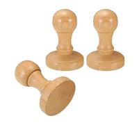 PATIKIL Mango de Madera Redondo para Sellos de 40 mm, Juego de 3 Pomos de Madera para Montar Sellos para Manualidades, Scrapbooking, Marrón