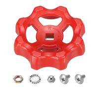 PATIKIL Manija de Grifo Exterior Cuadrada Con Orificio de Vástago de 7X7mm, Rueda Redonda de Abs para Reemplazo de Manija de Grifo de Agua Con Espaciadores de Tornillos, Roja