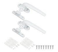 PATIKIL Manija de Ventana de Aleación de Aluminio, 2 Paquetes de Cerraduras de Ventana de Guillotina Internas y Externas para Ventanas Correderas, Color Blanco (Mano Derecha)