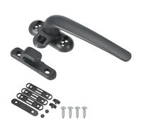 PATIKIL Manija de Ventana de Aleación de Aluminio, Cerradura de Ventana Batiente Interna y Externa para Manijas de Ventana Corredera, Seguridad de Ventanas, Gris (Mano Derecha)